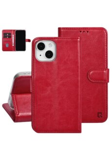UNIQ iPhone 15 Book-Case Hülle mit Kartenhalter Rot
