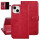 iPhone 15 Handyh&uuml;lle Klapph&uuml;lle Wallet Case Kartenfach Magnet Rot