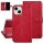 TUNIQ iPhone 15 Book-Case H&uuml;lle mit Kartenhalter Rot