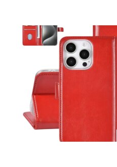Apple iPhone16 Pro Max Handyh&uuml;lle H&uuml;lle mit Kartenhalter Rot