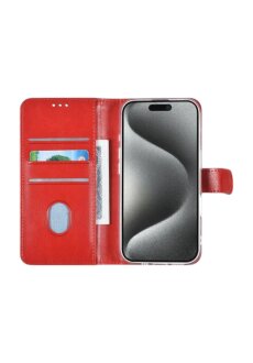 TUNIQ iPhone 16 Pro Book-Case H&uuml;lle mit Kartenhalter Rot