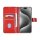 UNIQ iPhone 16 Pro Book-Case H&uuml;lle mit Kartenhalter Rot
