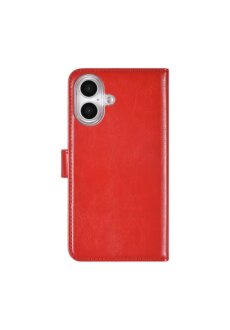 TUNIQ iPhone 16 Book-Case H&uuml;lle mit Kartenhalter Rot