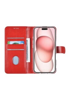 TUNIQ iPhone 16 Book-Case H&uuml;lle mit Kartenhalter Rot