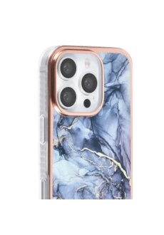 Apple iPhone 16 Pro Max Handyh&uuml;lle Backcover Cover H&uuml;lle Marmor-Grau