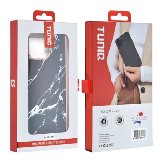 UNIQ iPhone 16 Pro Max Marmor Schwarz Eleganter