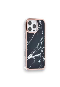 Apple iPhone 16 Pro Max Handyh&uuml;lle Backcover  Marmor Schwarz