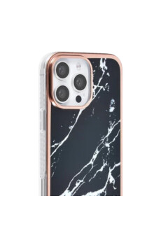 Apple iPhone 16 Pro Max Handyh&uuml;lle Backcover  Marmor Schwarz