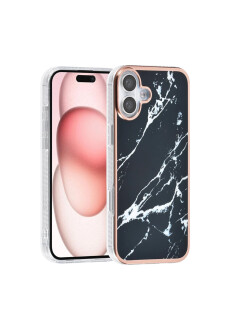 UNIQ iPhone 16 Plus Back-Cover Marmor-Schwarz Eleganter...