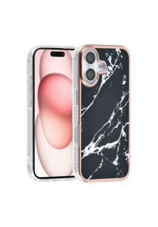 UNIQ iPhone 16 Back Cover in Marmor Schwarz Eleganter Schutz