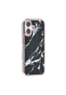UNIQ iPhone 16 Back Cover in Marmor Schwarz Eleganter Schutz