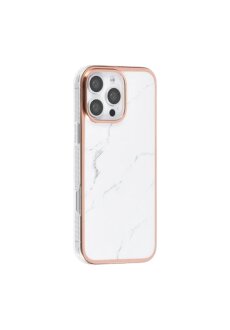 UNIQ iPhone 16 Pro Max Back-Cover Marmor-Wei&szlig; Eleganter Edel