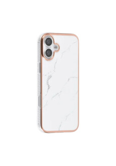 Apple iPhone 16 Plus Handyh&uuml;lle Backcover Marmor-Wei&szlig;