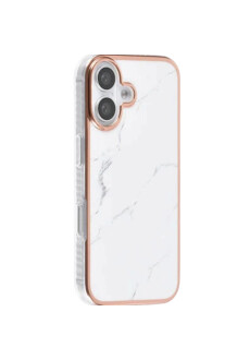 Apple iPhone 16 Plus Handyh&uuml;lle Backcover Marmor-Wei&szlig;