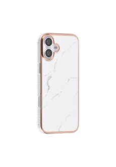 UNIQ iPhone 16 Plus Back-Cover Marmor-Wei&szlig; Eleganter Edel