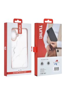 UNIQ iPhone 16 Plus Back-Cover Marmor-Wei&szlig; Eleganter Edel