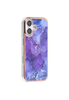 Apple iPhone 16 Plus Handyh&uuml;lle Backcover Marmor-Lila