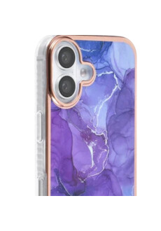 Apple iPhone 16 Plus Handyh&uuml;lle Backcover Marmor-Lila