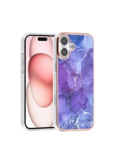 UNIQ iPhone 16 Plus Back Cover Marmor Lila elegant