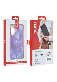 UNIQ iPhone 16 Back Cover Marmor Lila elegant