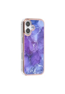 UNIQ iPhone 16 Back Cover Marmor Lila elegant