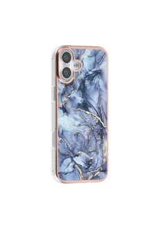 TUNIQ Handyh&uuml;lle iPhone 16 Back-Cover Marmor Grau elegant