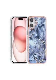 TUNIQ Handyh&uuml;lle iPhone 16 Back-Cover Marmor Grau elegant