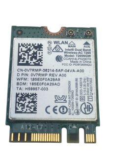 Intel Wireless-AC 7265 WiFi / WLAN Karte - 7265NGW - P/N: 0V7RMP