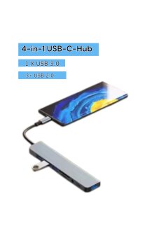 4-in-1 USB-C HUB Adapter – 1× USB 3.0 +...
