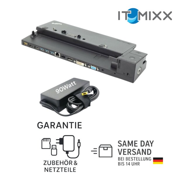 Lenovo ThinkPad Ultra Dock 40A2 HDMI USB 3.0 f&uuml;r  X250 X260 X270 90Watt Netzteil
