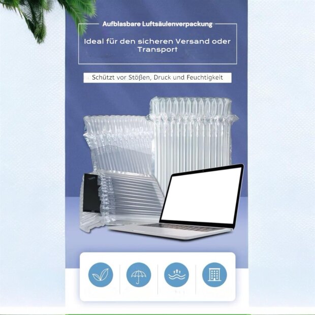 Luftpolsterbeutel 15&quot; f&uuml;r Laptop &amp; Monitor &ndash; sto&szlig;sicher, wasserfest, PE/PA