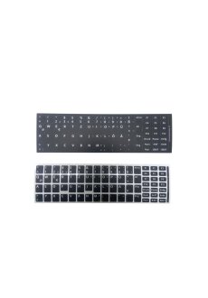 Universal Tastaturaufkleber Schwarz Matt Set