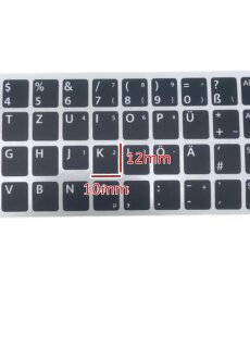 Universal Tastaturaufkleber Schwarz Matt Set