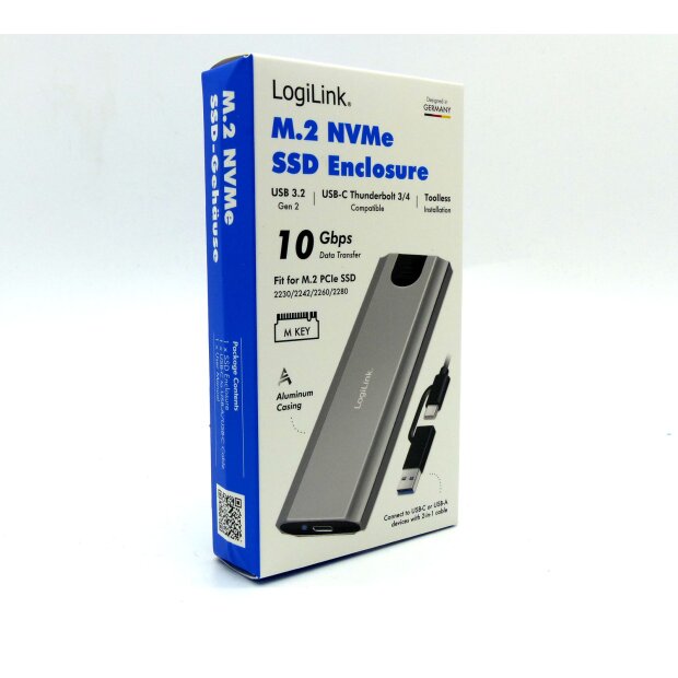 LOGILINK Festplattengeh&auml;use, M.2 NVMe (PCIe) SSDs, USB 3.2