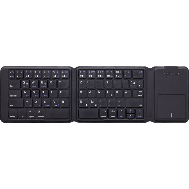 InLine&reg; Faltbare Bluetooth Tastatur mit Touchpad,schwarz