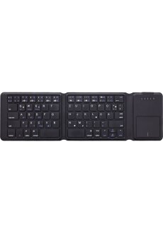 InLine® Faltbare Bluetooth Tastatur mit Touchpad,schwarz