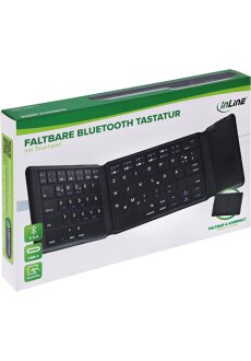 InLine&reg; Faltbare Bluetooth Tastatur mit Touchpad,schwarz