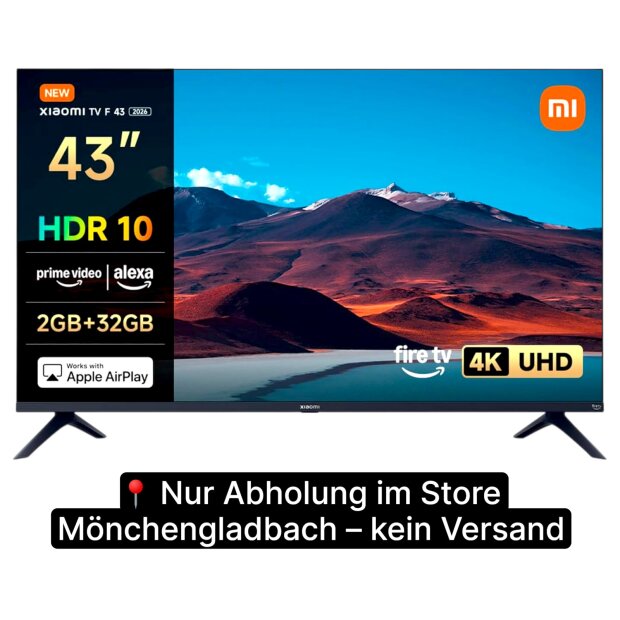 Xiaomi TV F 43 | 4K UHD Smart TV | Fire OS 8, Alexa, AirPlay (&lrm;L43MB-FAEU)