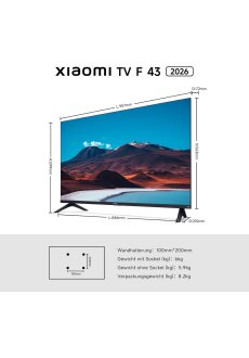 Xiaomi TV F 43 | 4K UHD Smart TV | Fire OS 8, Alexa, AirPlay (&lrm;L43MB-FAEU)