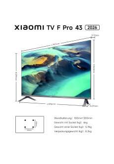 Xiaomi TV F Pro 43 | 4K UHD QLED Smart TV | Fire OS 8, Alexa, AirPlay